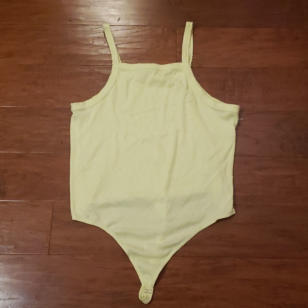 𝅺BP Nordstrom Womens‎ Ribbed Bodysuit Light Yellow Size 1X NWOT